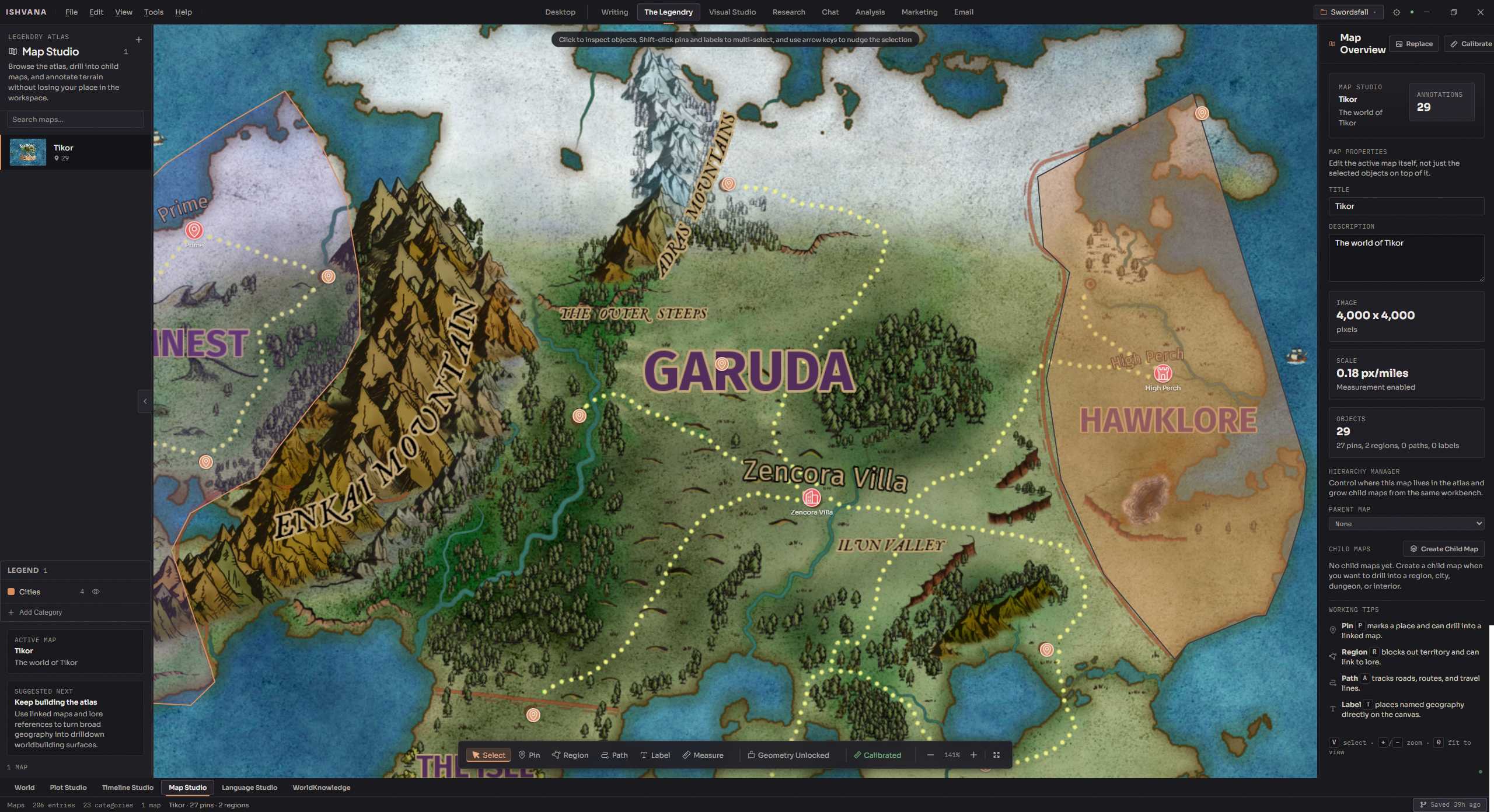 Ishvana Map Studio showing Tikor